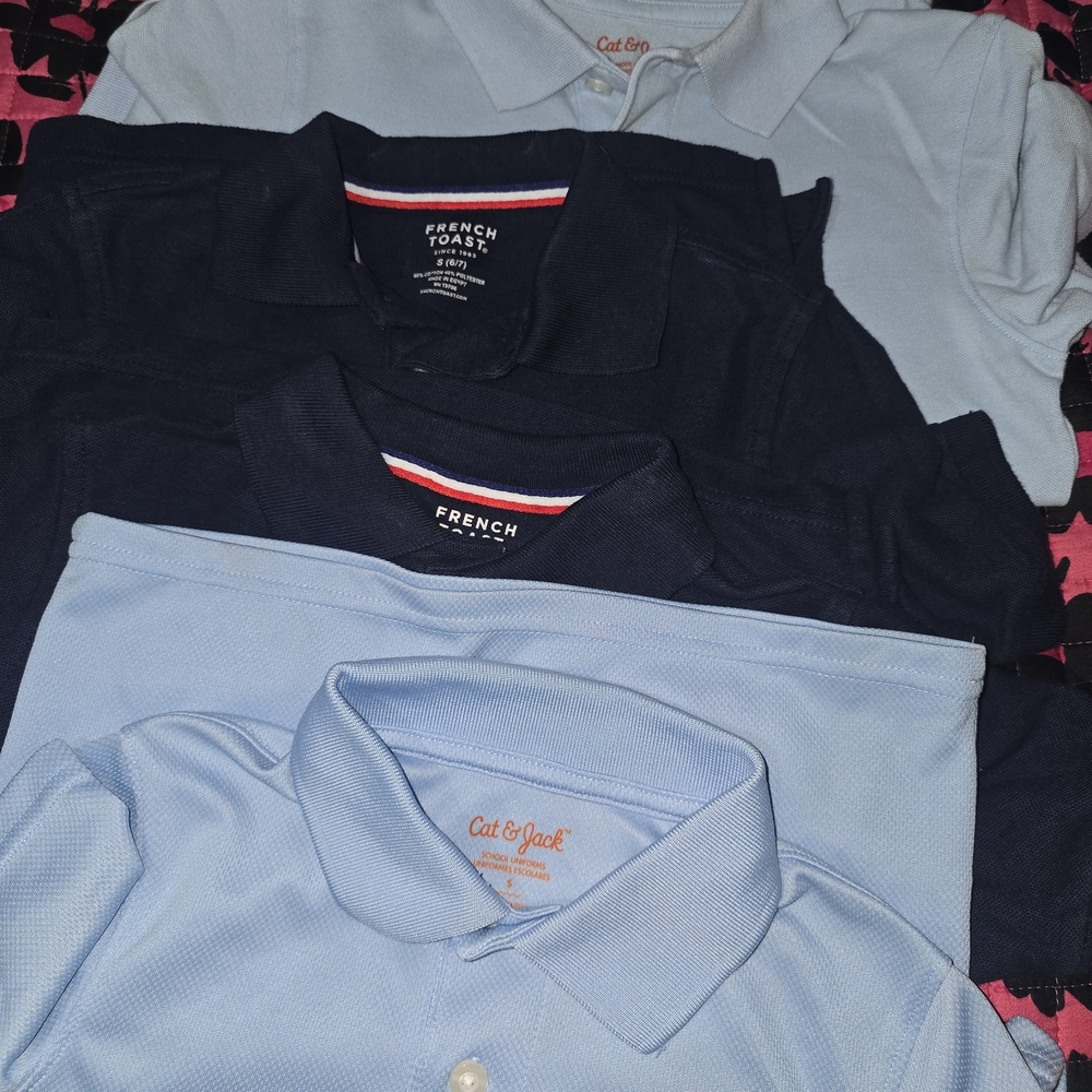 French Toast and Cat & Jack Men's Polo Shirt Set - Light Blue and Navy - Picture 1 of 5
